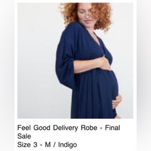 Indigo feel good maternity, labor, postpartum robe brand new!